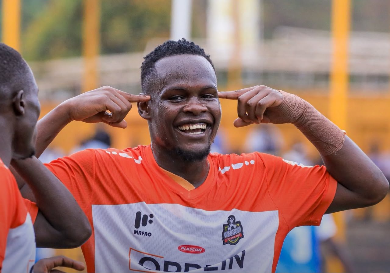 Basangwa Brace Fires NEC to Comeback Win Over URA